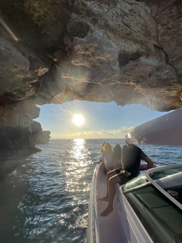 sunset in a sea cave on deck A